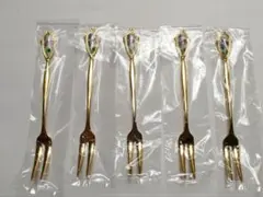 すみれ　 金メッキ ヒメフォーク 5本セット