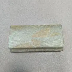 和装用バッグ 金色と薄緑の織り柄