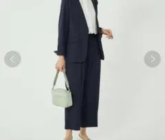 新品　グリーンレーベル　クリスプツイル　ワイドパンツ　No06