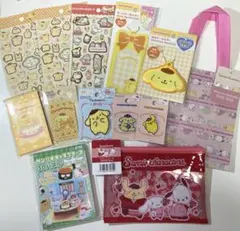 ポムポムプリン グッズまとめ売り キーホルダー シール ポーチ ダイソーセリア