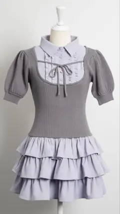 pium ケーブルカットバルーンミニワンピース ネイビー - メルカリ