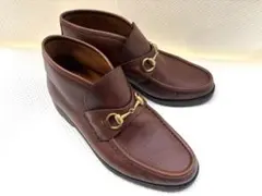 希少モデル グッチ不朽の最高傑作 ダークブラウン×ゴールド ビットブーツ①