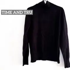 【XL】 TIME AND TRU ブラック 黒 タートルネック