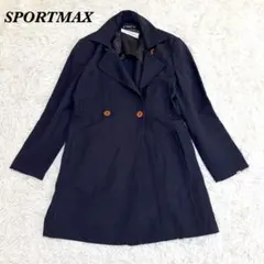 【美品】SPORTMAX ハーフコート ロング丈 38 ネイビーのサムネイル