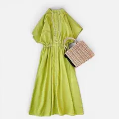 美品.定価3.5万☆ボールジィ 洗える フレアワンピース レースアップ