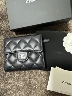 CHANEL 三つ折り財布 ブラックのサムネイル