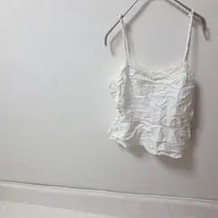1点もの✨フリル付き　ホワイト　キャミソール　【フリー】　夏服　春服