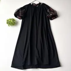 【限定品】ブルーレーベルクレストブリッジ　袖チュールAラインポンチワンピース