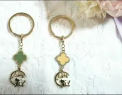 7.キーホルダー　チャーム　ねこネコ猫　シルエット　お月様　お星さま　かわいい