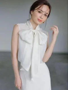 anuans 2wayシアーボリュームタイブラウス
