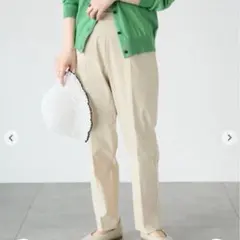 ルノンキュール スラックス テーパード ゴムウエスト 無地 M ストレッチ