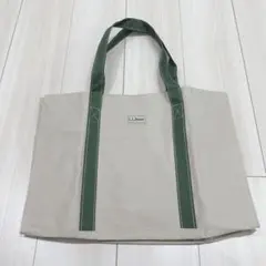 LL.Bean ベージュ ×グリーン トートバッグ　大容量　非売品