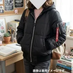 Avirex フード付きダウンジャケット M 黒