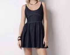 ZARA ダークデニム スリップドレス XS