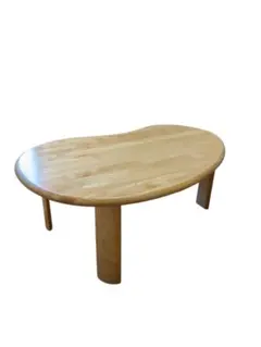 木製　ビーンズ型　折り畳みテーブル