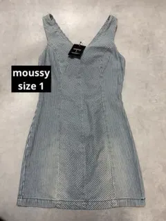 moussy ストライプ ノースリーブ ミニワンピース　平成ギャルsize1のサムネイル