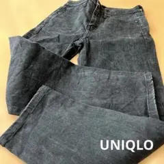 UNIQLOJEANS ブラックダークグレー ストレートデニムパンツ