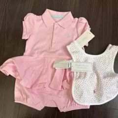 Ralph Lauren ピンク ワンピース ビブセット80サイズ