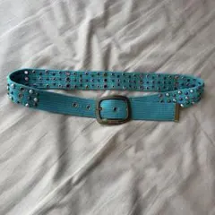 【即購入OK・翌日配送】Y2K スタッズ付き青色布製ベルト