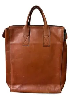 UK ビンテージ オール レザー トート バッグ ブラウン xpv