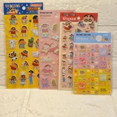 【新品】 クレヨンしんちゃん　ふわふわシール　タイルシール　4点セット