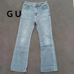 GU ジーユー フレアジーンズ デニム パンツ ライトブルー