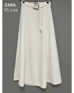 ZARA_ホワイトフレアロングスカート_XS