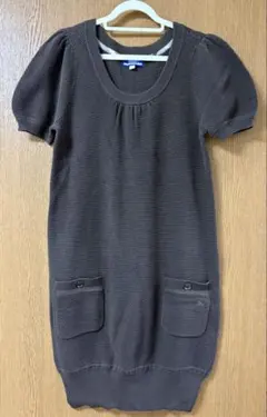 バーバリー ブルーレーベル 半袖ニットチュニック 38