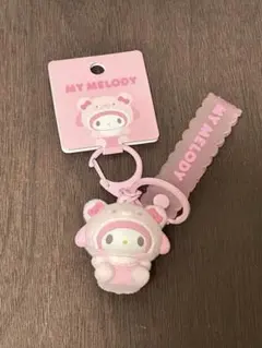 タグ付き未使用 立体クマフロッキーキーホルダー マイメロ
