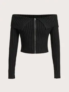 SHEIN 黒 オフショルダー ニット 長袖