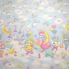 183 生地 ♥ゆめかわ♥ 姫系 うさぎ ユニコーン 50cm 水色 ロリータ