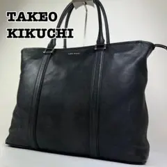 タケオキクチ トートバッグ ビジネス レザー A4OK 肩掛け可能 ブラック