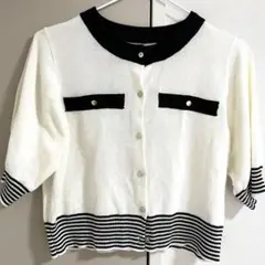 半袖カーディガン(白)M