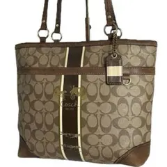 coach コーチ　ハンドバッグ　シグネチャー　トートバッグ　ブラウン　通勤