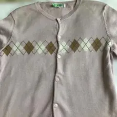 ドライクリーニング済薄いピンク ダイヤモンド柄 ニットカーディガンKEITH