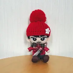 すのチル　チルぬい　赤ニット帽　マフラー　ぬい服　SnowMan