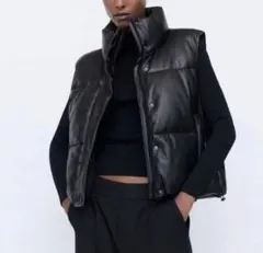 ZARA ザラ ダウンベスト ブラック