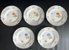 マイセン 透かし皿 絵柄違い 5枚セット 貴重品