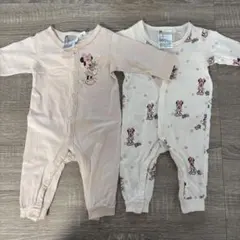 H&M ミニーマウス ロンパース 2点セット 1-2M