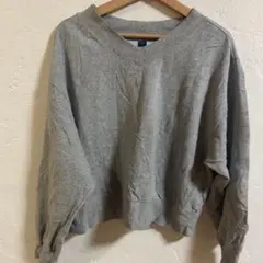 OLD NAVY グレー Vネック スウェット 薄手の 裏起毛【L】