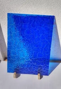 ステンドグラス■ウィスマーク社ブルーガラス　20,5×31,5㎝