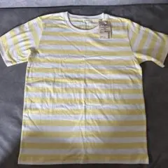 MUJI ボーダー半袖Tシャツ ライトイエロー 150 新品未使用のサムネイル