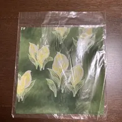 花柄 ハンカチ グリーン