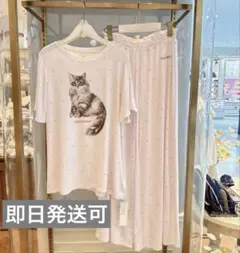 ジェラートピケ　CATドット柄　ロングパンツセットのサムネイル