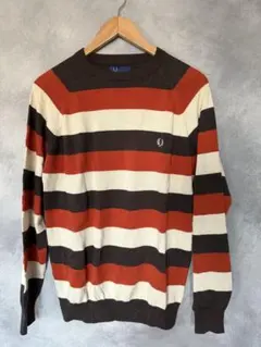 FRED PERRYストライプ コットンニットセーター