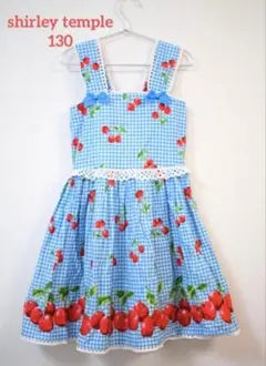 美品　シャーリーテンプル　ギンガムチェリー柄　ワンピース　綿100% 130