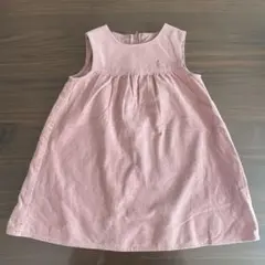 ピンク コーデュロイ ノースリーブ ワンピース