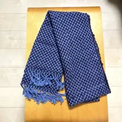 JOSEPH HOMME ネイビーとブルーのチェック柄マフラー