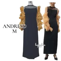 アンドレスド　ネイビー×オレンジ　detached sleeve dress