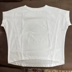 きれいめ　フレンチスリーブ　白　Tシャツ　ゆったり　ラメ